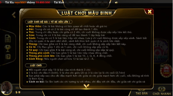 Chi tiết cách chơi game bài Mậu binh UK88 đơn giản cho tân thủ